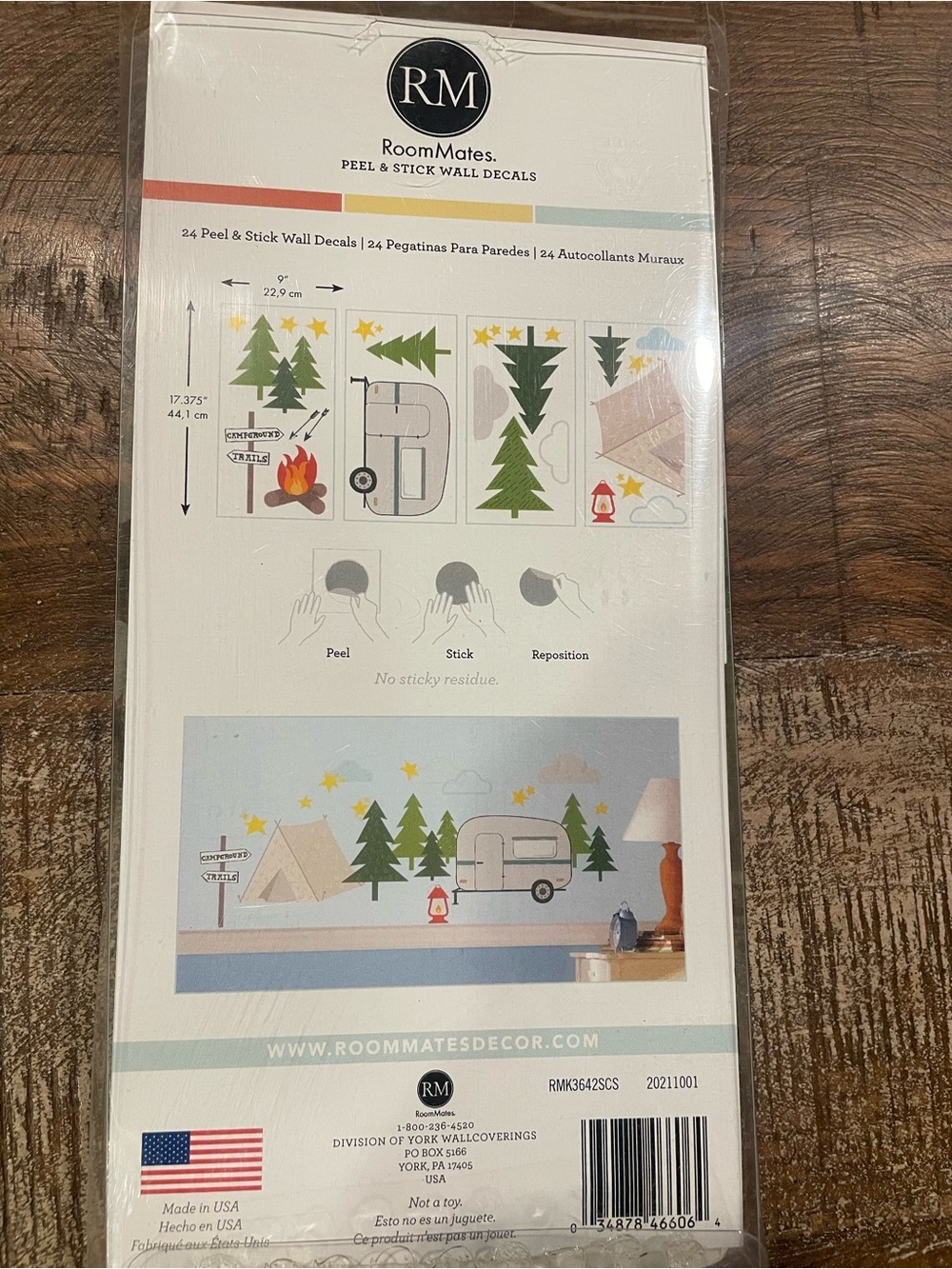 Roommates Green, Yellow & Brown Camping Peel & Stick Wall Decals